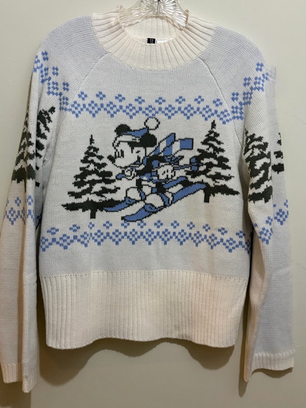 H&M Divided Disney Mickey Mouse Skiing Sweater Womens Sz Small